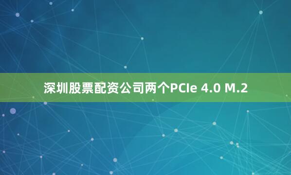 深圳股票配资公司两个PCIe 4.0 M.2